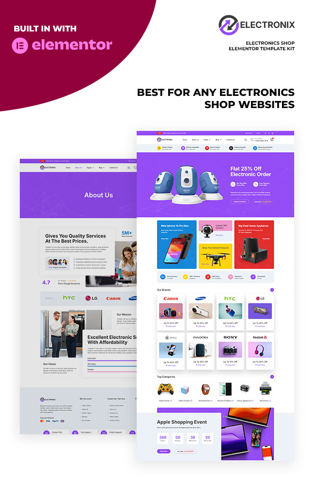 Electronix - Electronics Shop Elementor Template Kit