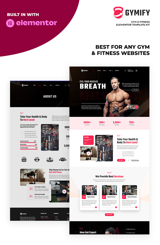 Gymify - Gym & Fitness Elementor Pro Template Kit
