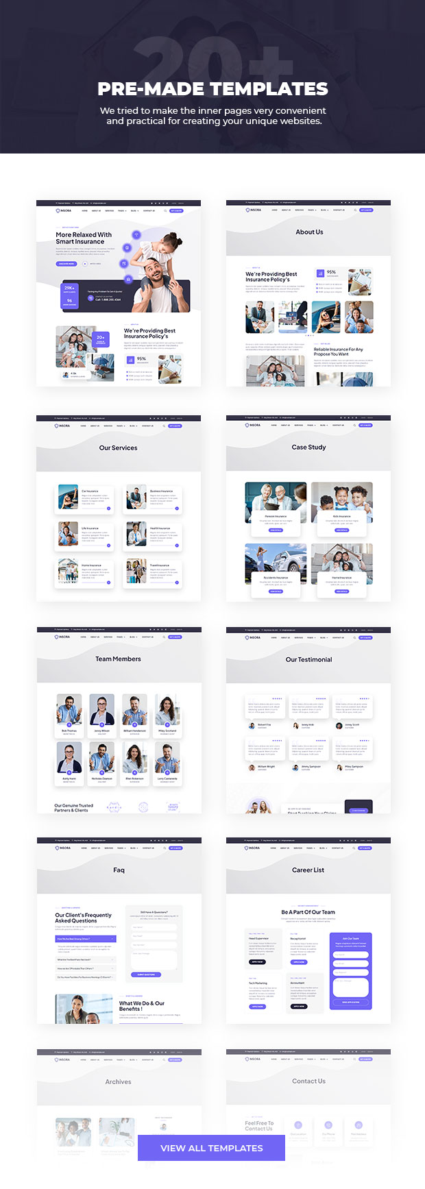 Insora - Insurance Agency Elementor Template Kit